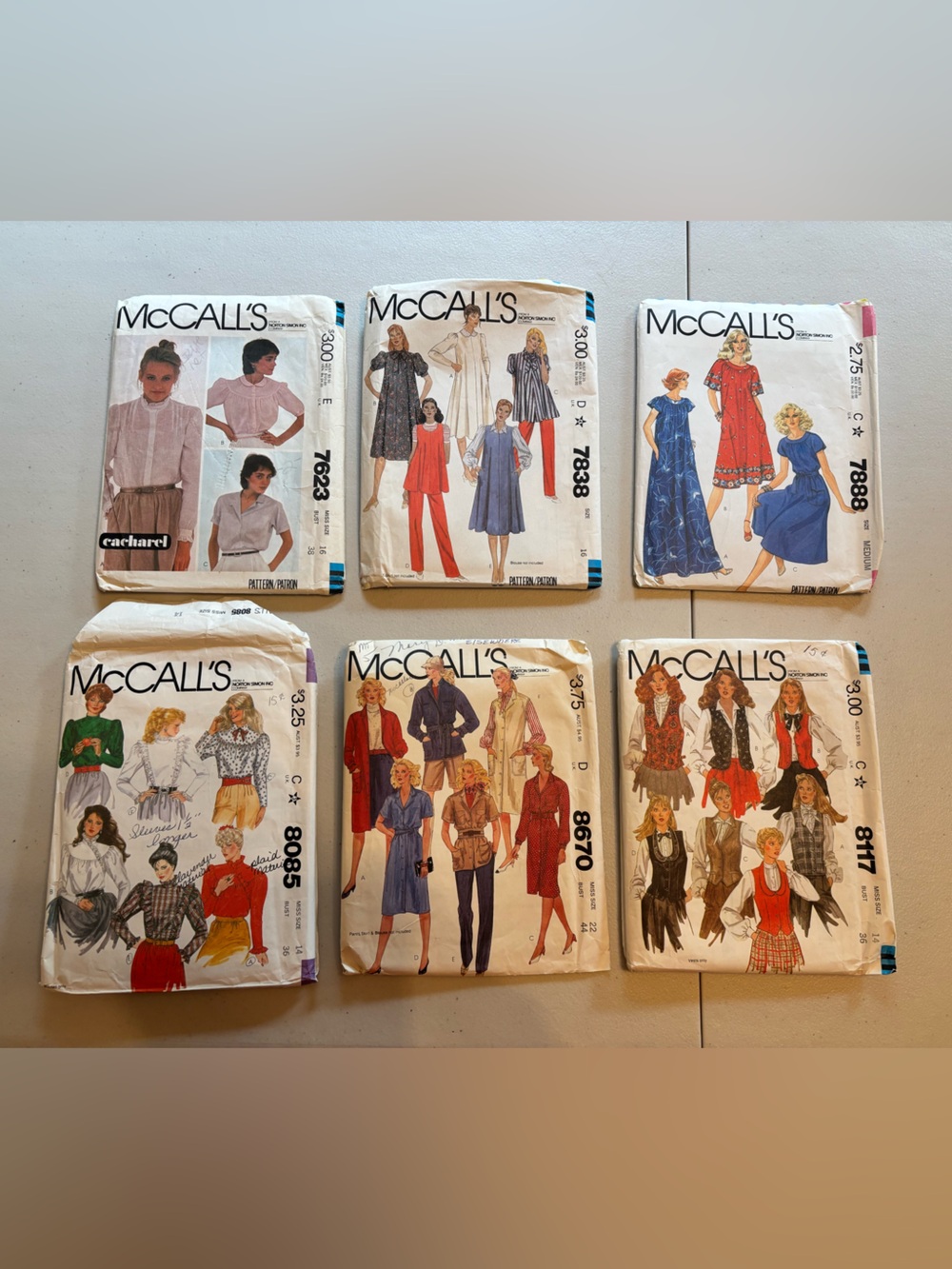 McCall's Vintage 1980’s Sewing Patterns - Assorted Women's Styles set/6
#13